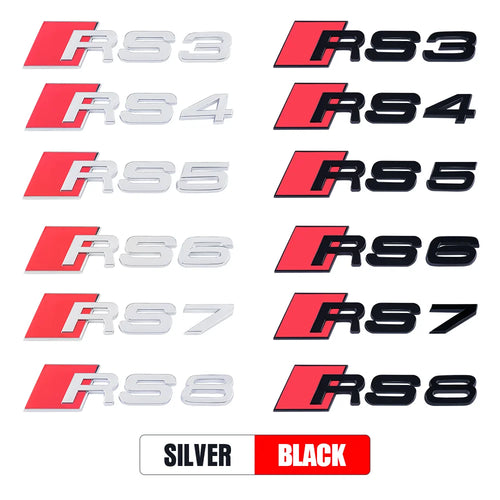 CarTech1 RS-embleem sticker voor kofferklep - geschikt voor Audi RS3 t/m RS8 modellen