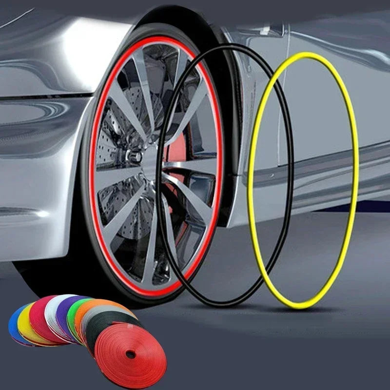 Wielrand beschermstrip rondom de velg gemonteerd, close-up