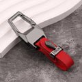 Leren sleutelhanger kleur rood