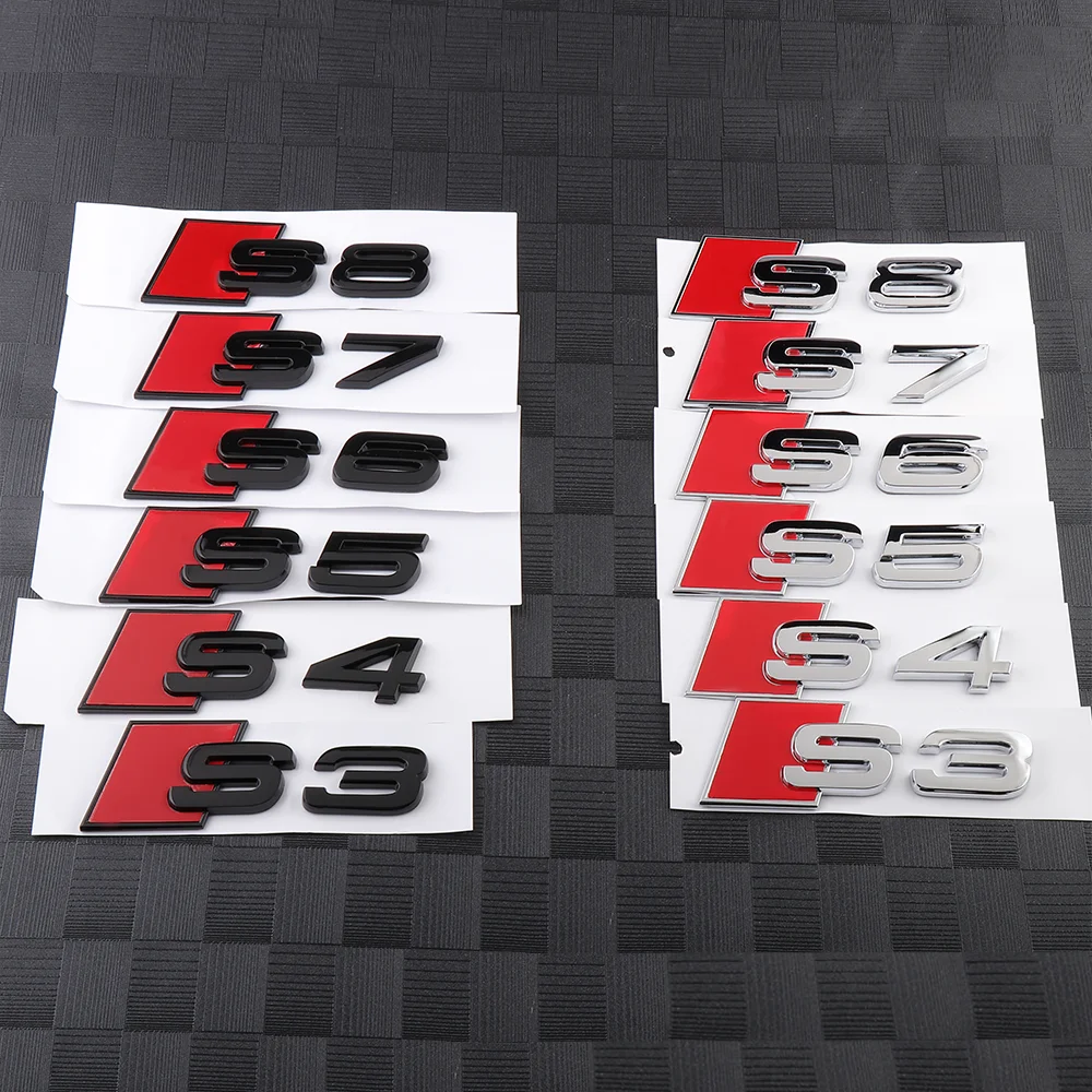 CarTech1 S-line embleem sticker voor kofferklep - geschikt voor Audi S3 t/m S8 modellen