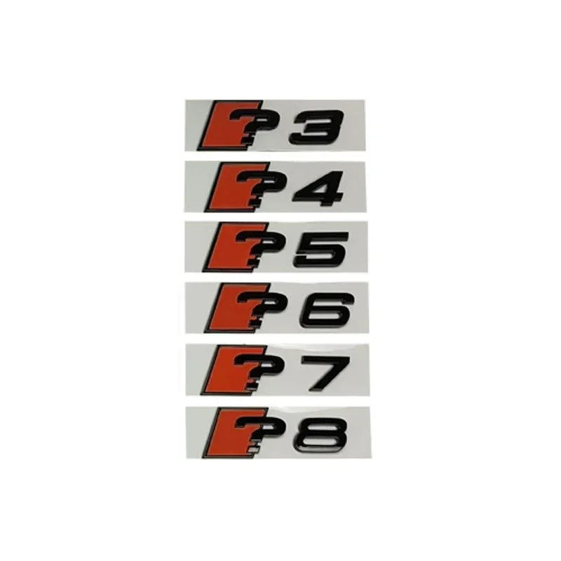 CarTech1 zijafwerking letterstickers voor kofferklep - geschikt voor Audi A3, A4, A5, A6, A7 en A8 modellen