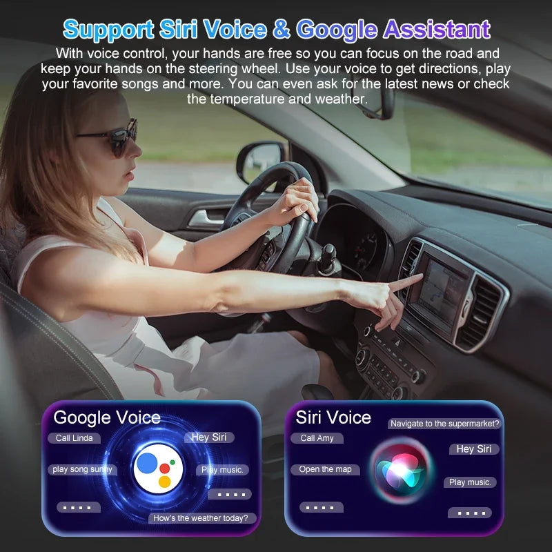 CarTech1 draadloze CarPlay Android Auto adapter - in gebruik in auto