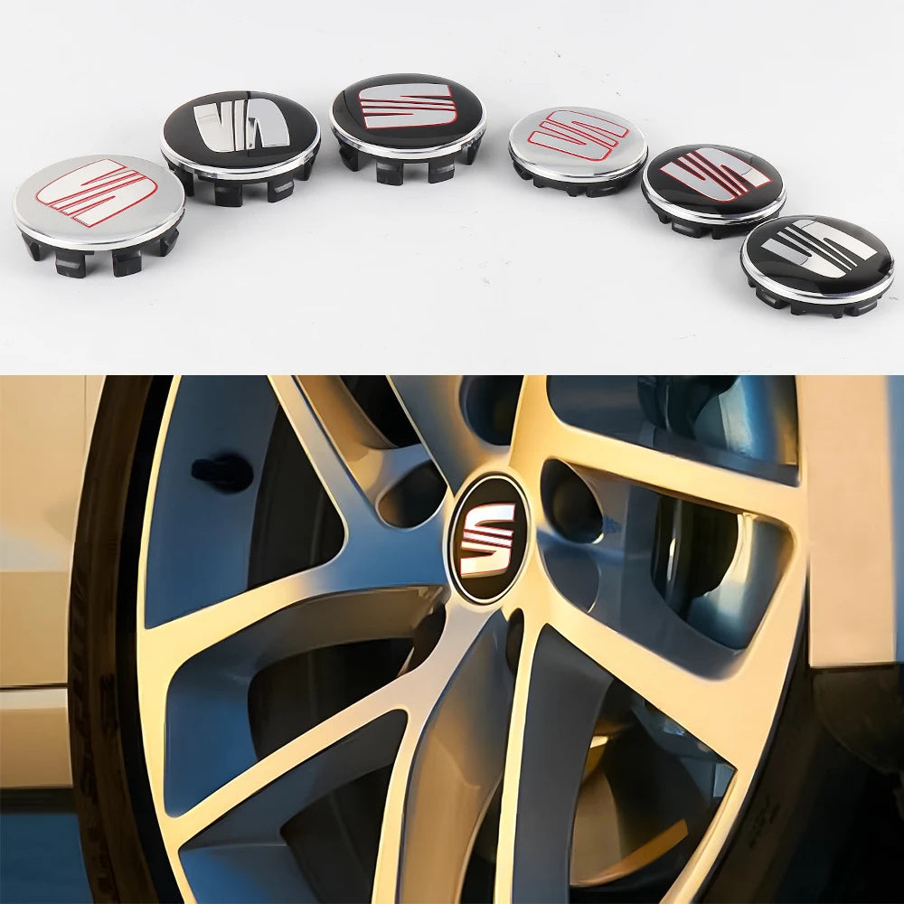 CarTech1 wielnaaf-embleem sticker geschikt voor SEAT - vooraanzicht