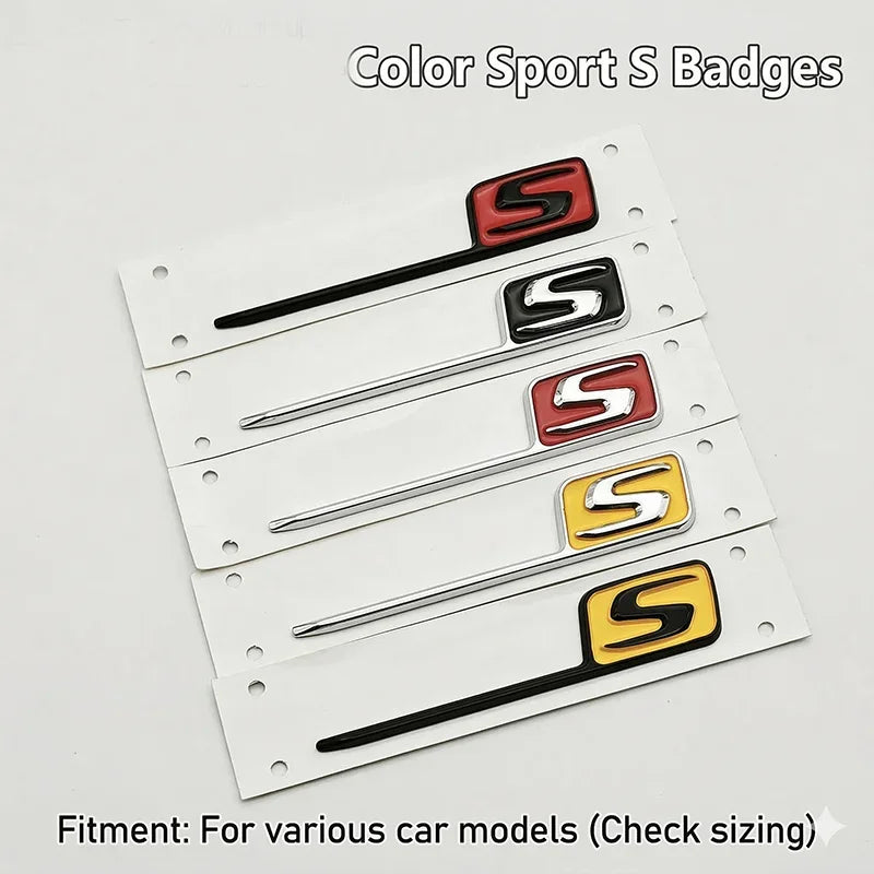 CarTech1 ABS S-embleem sticker voor achterklep - geschikt voor Mercedes-Benz AMG C63S, E63S en GLC63S modellen