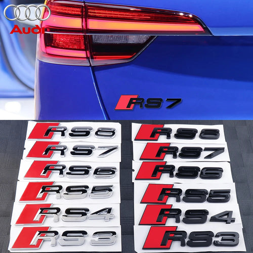 CarTech1 RS-embleem sticker voor kofferklep - geschikt voor Audi RS3 t/m RS8 modellen