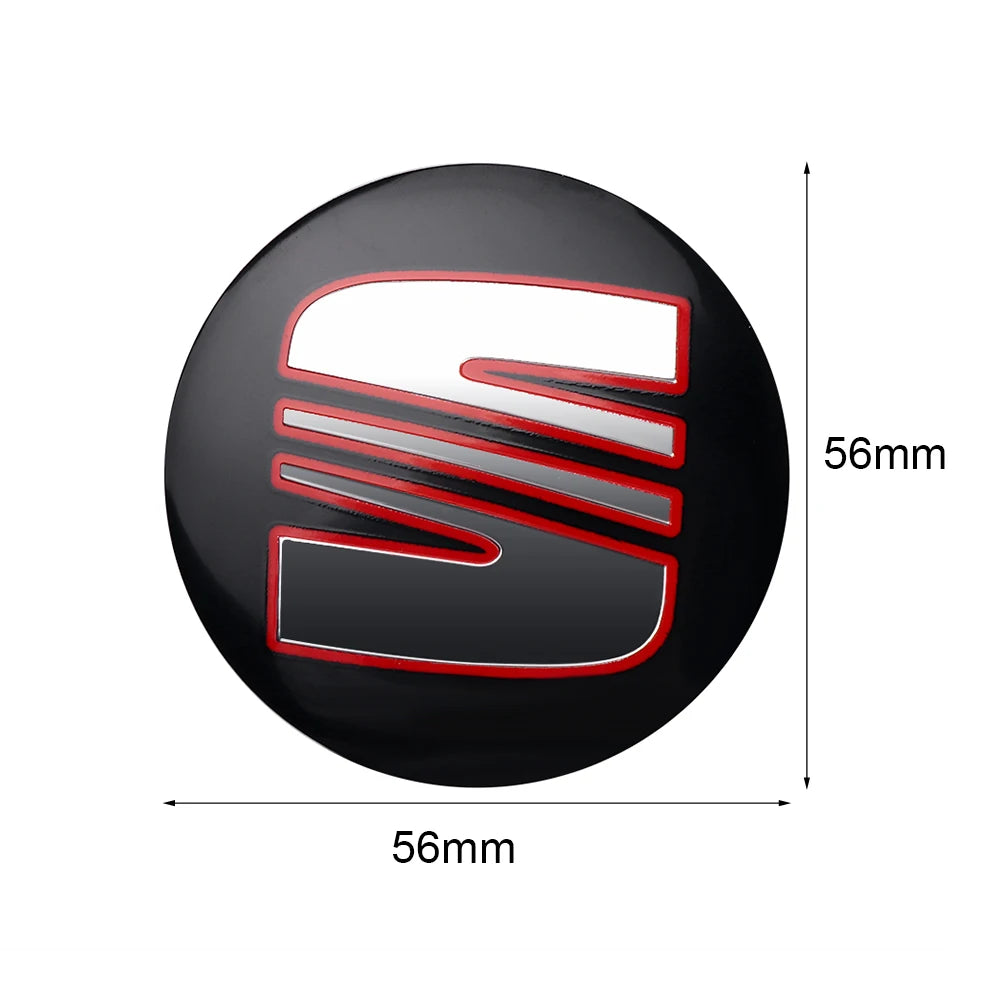CarTech1 wielnaaf-embleem sticker geschikt voor SEAT - maatoverzicht
