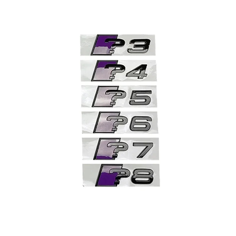CarTech1 zijafwerking letterstickers voor kofferklep - geschikt voor Audi A3, A4, A5, A6, A7 en A8 modellen