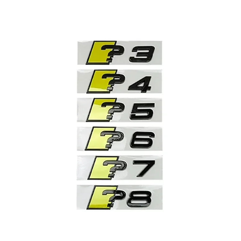 CarTech1 zijafwerking letterstickers voor kofferklep - geschikt voor Audi A3, A4, A5, A6, A7 en A8 modellen