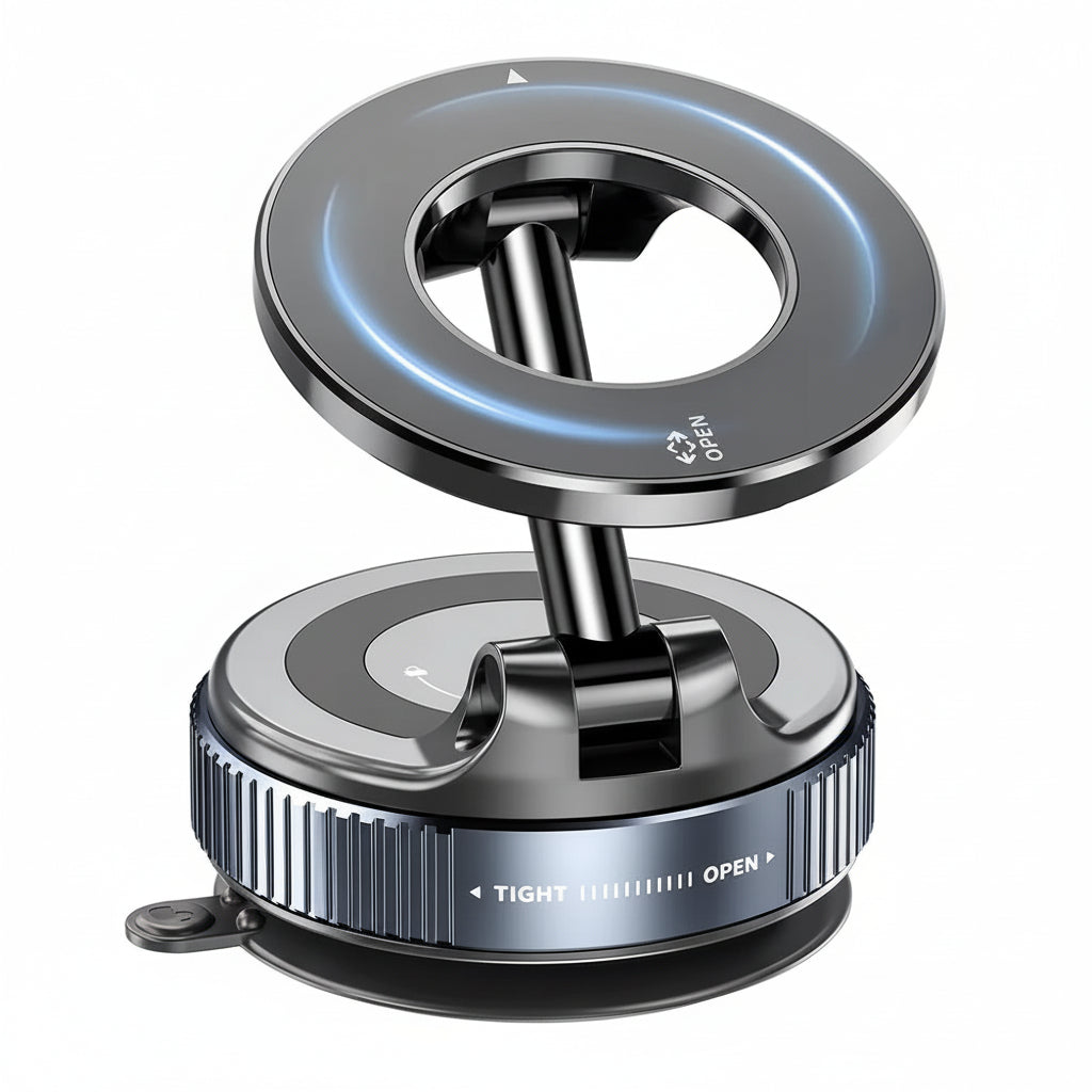 CarTech1 magnetische telefoonhouder met vacuümzuignap - op dashboard bevestigd