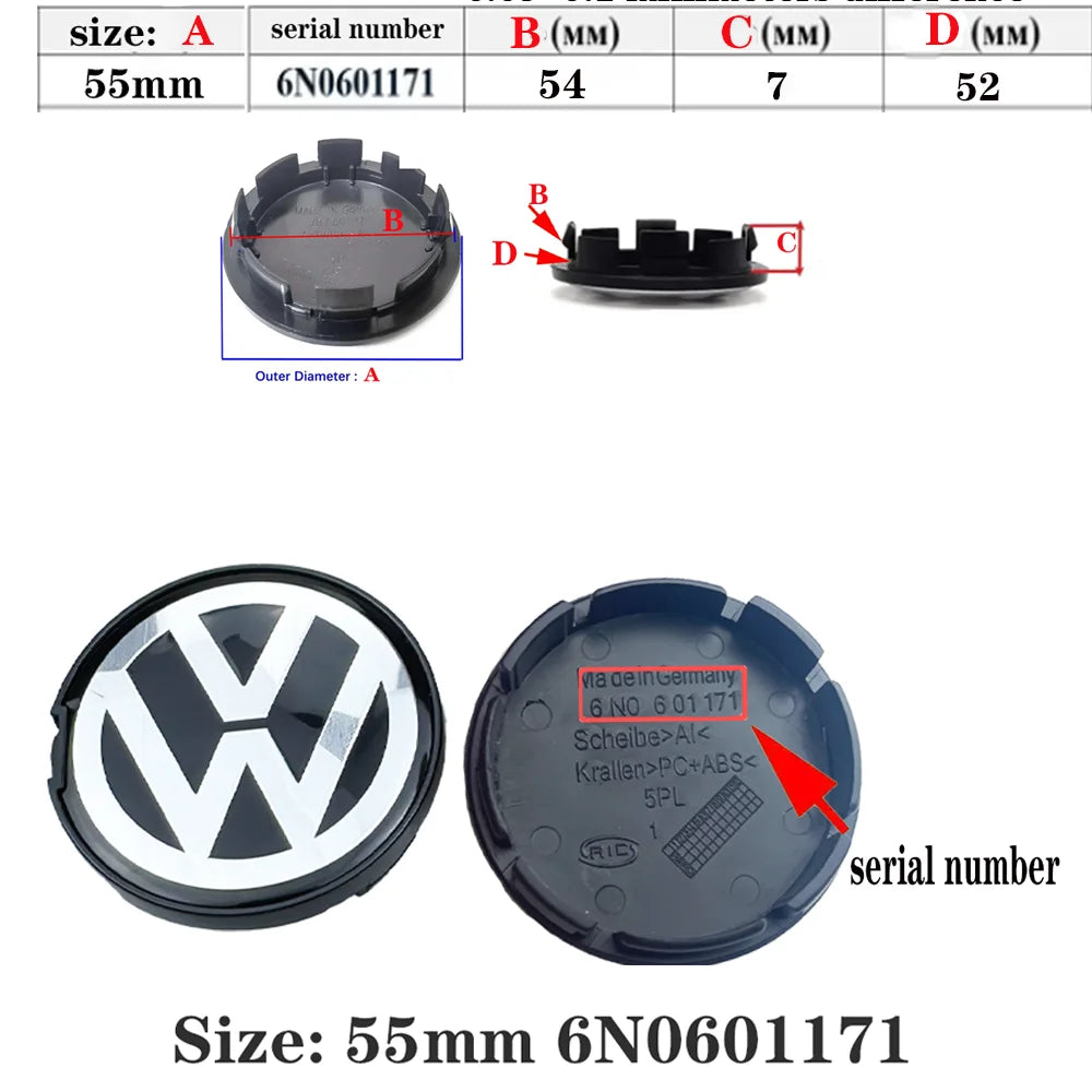 CarTech1 3D wielnaaf-embleem sticker - afmetingen